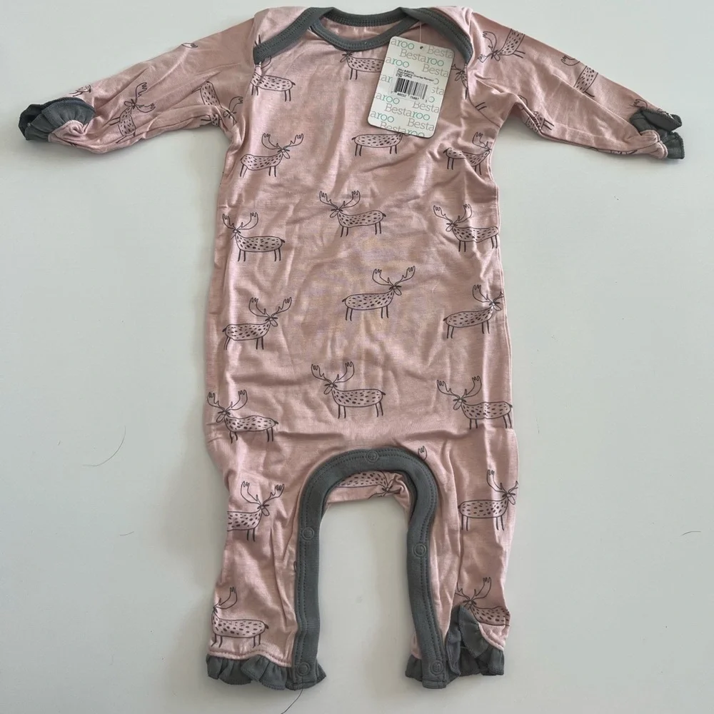 NWT bestaroo Pink Deer Print Kids One Piece